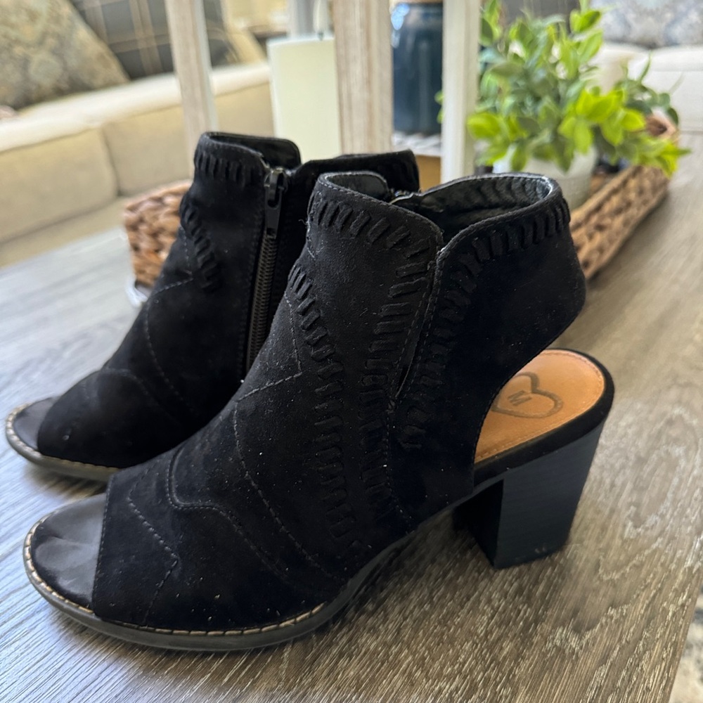 Black, open toe bootie size 7.5 by Madeline
